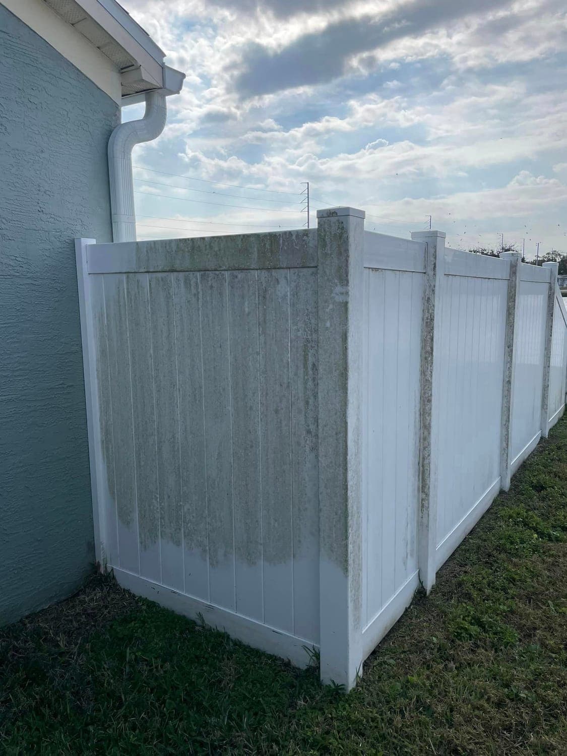 Vinyl Fence Cleaning before